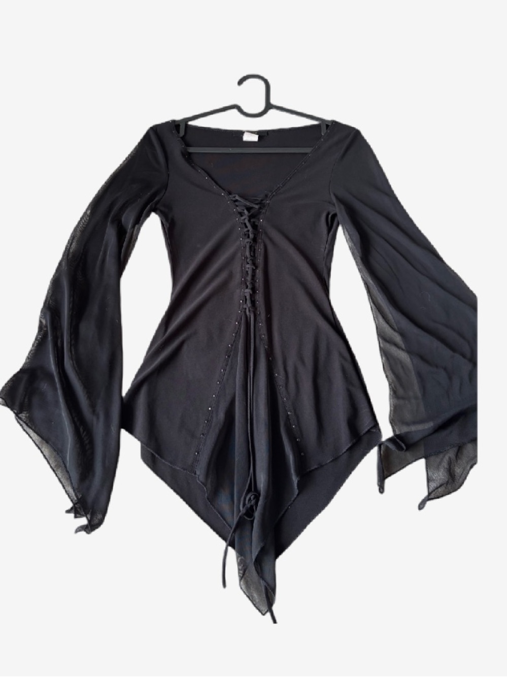 LIMITÉ Vintage Sheer Bell Sleeve Black Long Sleeve